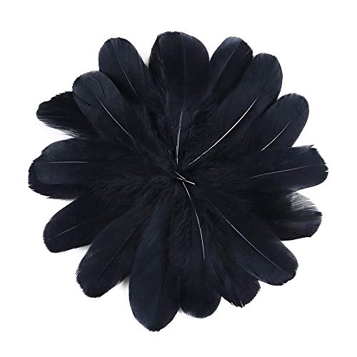 Fearafts 100 Pcs Nature Goose Feathers For Diy Craft Accessories Wedding Home Party Decorations (Black) #TOP5