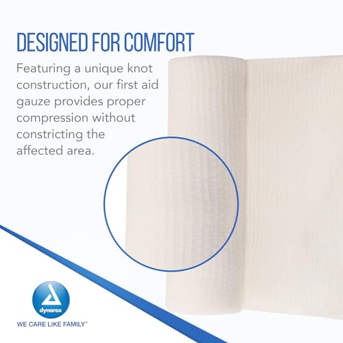Dynarex vendaje de gasa elastica enrollada – de poliéster conformable y absorbente, envuelto individualmente, 4 pulgadas x 4.1 yardas, caja a granel de 500 miniatura 3