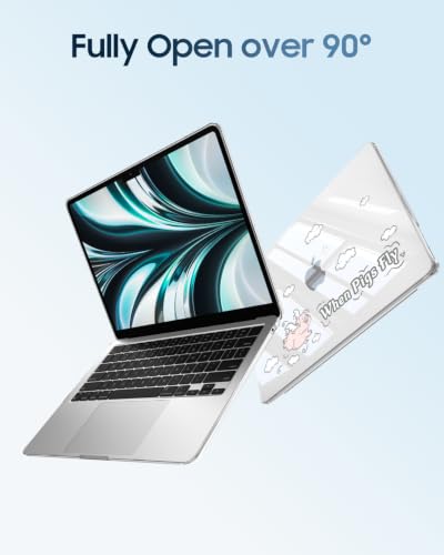 Image of Fintie Case for MacBook Air 13.6 A3449 /A3240 /A3113 /A2681, Soaring Pig | 2022-2026, M2 /M3 /M4 /M5, Snap-On Shell Cover, Full Port Access, Easy On /Off, Lightweight