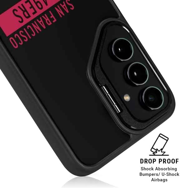 Skinit Kickstand Phone Case Compatible with Galaxy S25 - Officially Licensed NFL San Francisco 49ers Black Performance Series Design