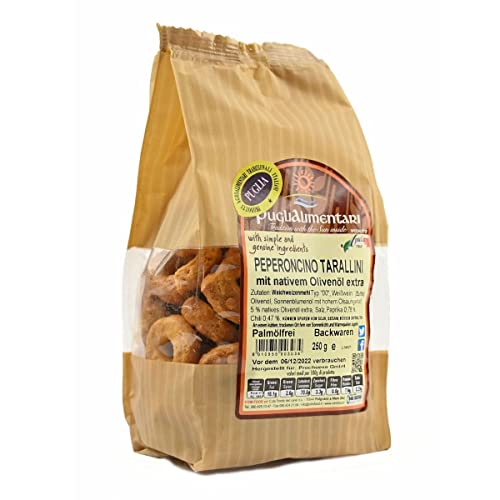 Tarallini Tradizionali mit Chili, Taralli al Peperoncino, Puglialimentari, 250 g Cover