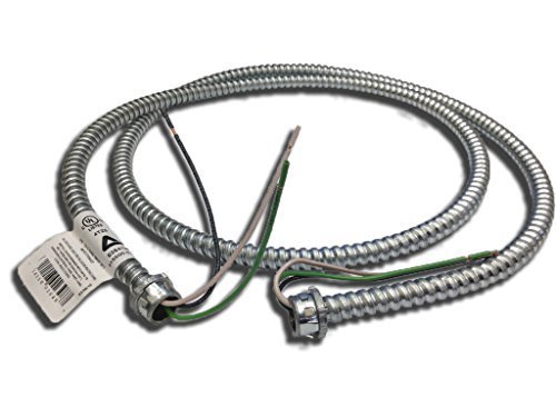 925508-0720 - 3/8" Reduced Wall Steel Flexible Metal Conduit, RWS LED Fixture Whip 18/4 Stranded, 6ft Length, 10pc Package