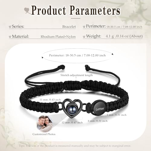 Custom Bracelets with Picture inside, Personalized Gifts for Men Women, Picture Bracelet Personalized Photo Projection Bracelet, Valentines Day Gifts, Memorial Gifts for Loved One2