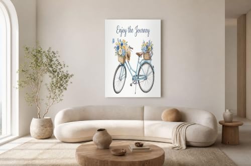 Vélo aquarelle peinture sur toile bleu pour une ambiance apaisante dans votre chambre