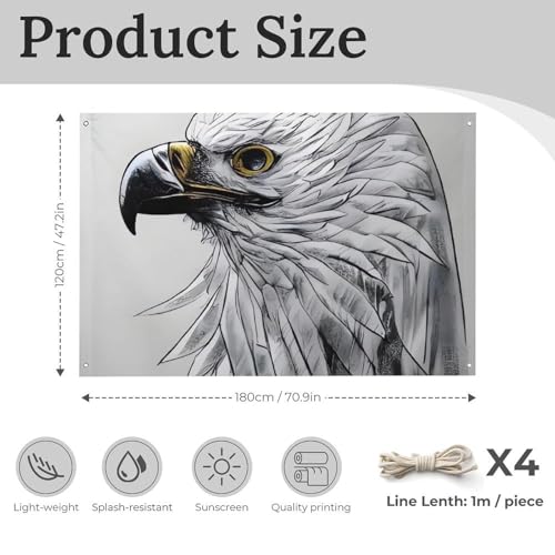 Drapeau aigle anti-déchirure en polyester pour décoration extérieure et fêtes