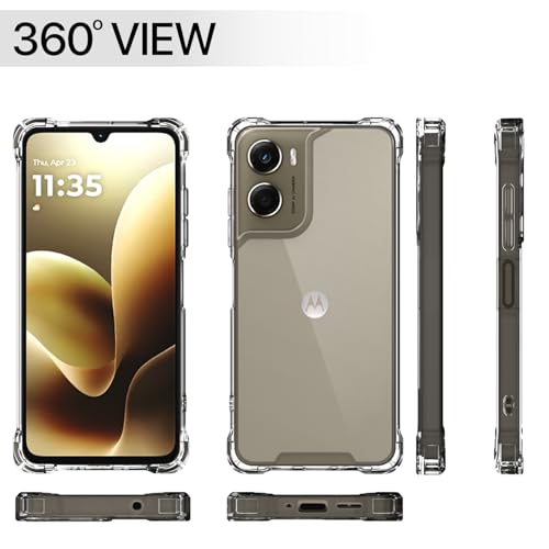 Image of Amazon Basics Back Cover for Motorola Moto G06 Power PC + TPU Clear Transparent Raised Edges Shockproof Protective Phone Bumper Case (Transparent)