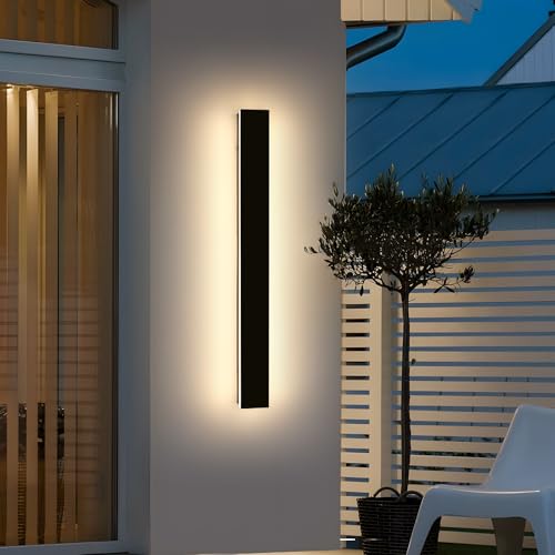 Mikeru 39inch Outdoor Wall Light Fixtures, 3000k Exterior Wall Sconces, Acrylic Invisible Exterior Wall Light for Porch Modern Outdoor Wall Mount Lighting for House Porch Patio Garage by Mikeru - Used condition - US$37.69