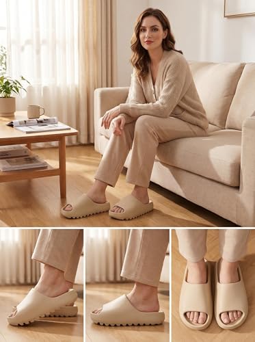 Image of Cloud Slides for Women Men, Unisex Recovery House Slides Indoor Outdoor, Waterproof Shower Shoes for Bathroom, Womens Mens Walking Sandals Comfortable