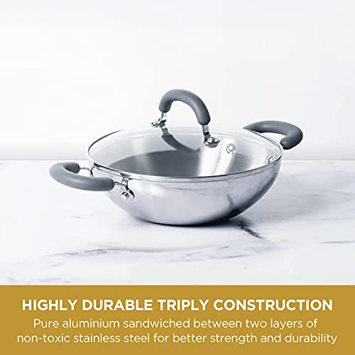 Meyer Trivantage Stainless Steel Triply Cookware Kadai 24cm Medium Meyer Trivantage Stainless Steel Triply Cookware Kadai 24cm Medium