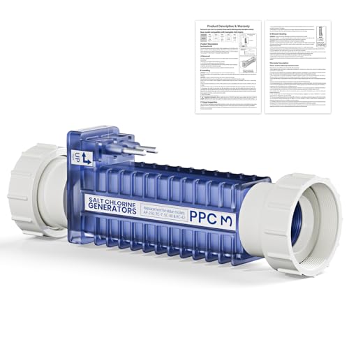 XWYXSTG PPC3 Salt Cell for Pool, Compatible with Autopilot Pool Pilot Digital Chlorine Generator, Fits Up to 50,000 Gallons, 7 Titanium Plates, Works with Models AP-250, RC-7, SC-48 & RC-42