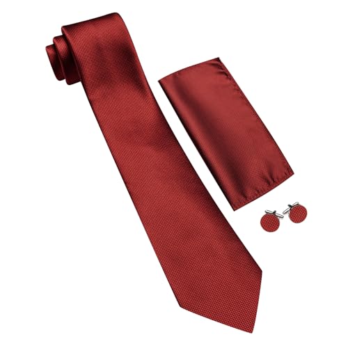 Image of Barry.Wang Men Suspender Set with Necktie Elastic Y Type Heavy Duty 6 Clips Braces Tie Handkerchief Cufflink Pin 6PCS