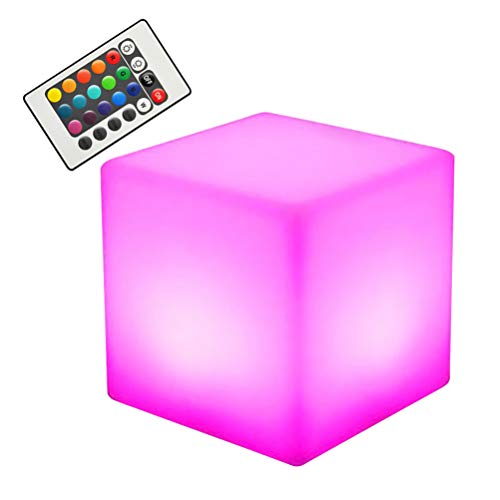 Lampe à changement de couleur LED cube 10cm télécommandée pour extérieur