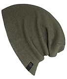Evony- Warm Slouchy Beanie Hat - Deliciously Soft Daily Beanie in Fine Knit - Army Green  One Size