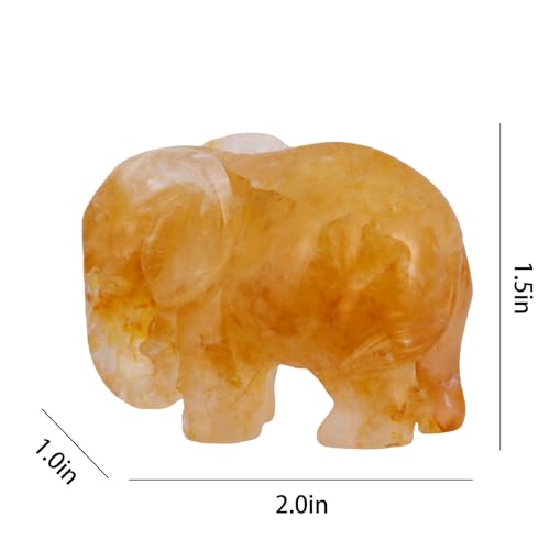 Figurita de elefante de cristal citrino 2'' para decoración miniatura 2