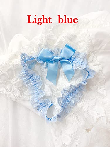 Blue Garters for Bride Wedding Garter Set for Bride Bridal Garter Leg Thigh Blue3
