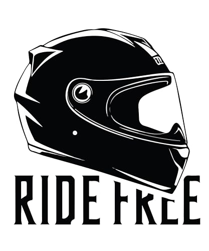 Image of STICKY DUDE - Ride Free, Black Helmet Sticker, Cool Biker Motorcycle Helmet Stickers, 4 inches - Bikers Rocker Sticker Laptop Wall Window Bumper Decal