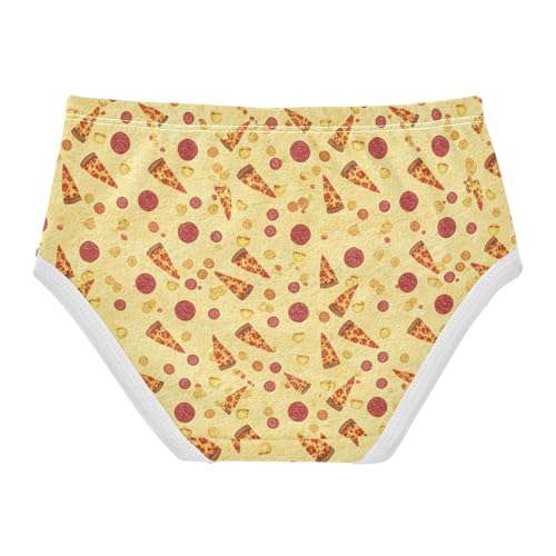 Aesthetic Toddler Girls Underwear 2t Cotton Panties Little Girl Pepperoni Pizza Slices Yellow Kids Briefs Undies2