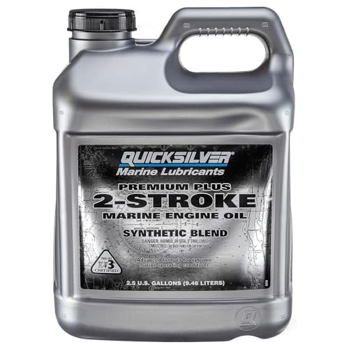 Quicksilver Premium Plus 2-Stroke Synthetic Blend Marine Engine Oil, 2.5 Gallon