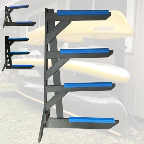Poly Kayak Rack – 2-4 Place Poly Kayak Storage Rack, Freestanding Canoe ...
