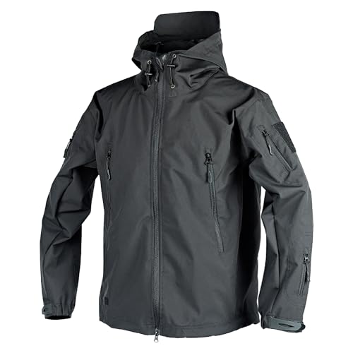 Veste softshell à capuche windbreaker coupe-vent léger manteau hiver noir M