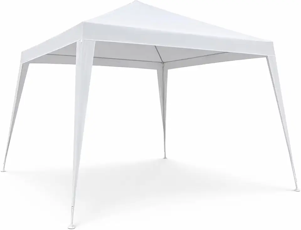 Gazebo Fixo 3x3m Branco | Tenda Reforçada em Aço para Praia, Jardim e Eventos