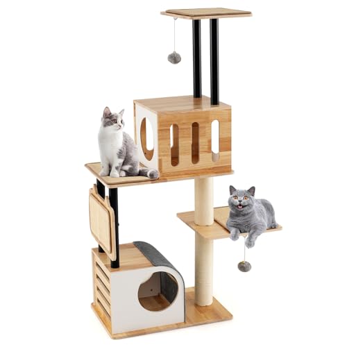 Tangkula Modern Cat Tree torre para gatos multi-nivel miniatura 1