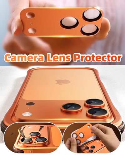 Coque iPhone 17 Pro antichoc mince orange 6,3 pouces métal
