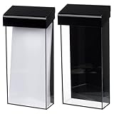 WADORN 2Pcs Acrylic Outdoor Brochure Holder, 4x10 Inch Black Waterproof Wall Mount Literature Box with Lid Clear Wall Mounted Takeout Menu Box with Screws for Kiosk Booths Indoor Outdoor Libraries
