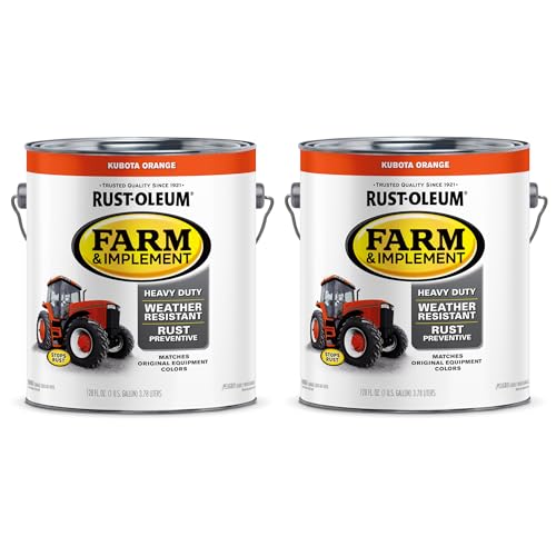 Image of Rust-Oleum 280183-2PK Farm & Implement Enamel Paint, Gallon, Kubota Orange, 2 Pack