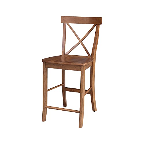 International Concepts X-Back Counter Height Stool,Brown #TOP20