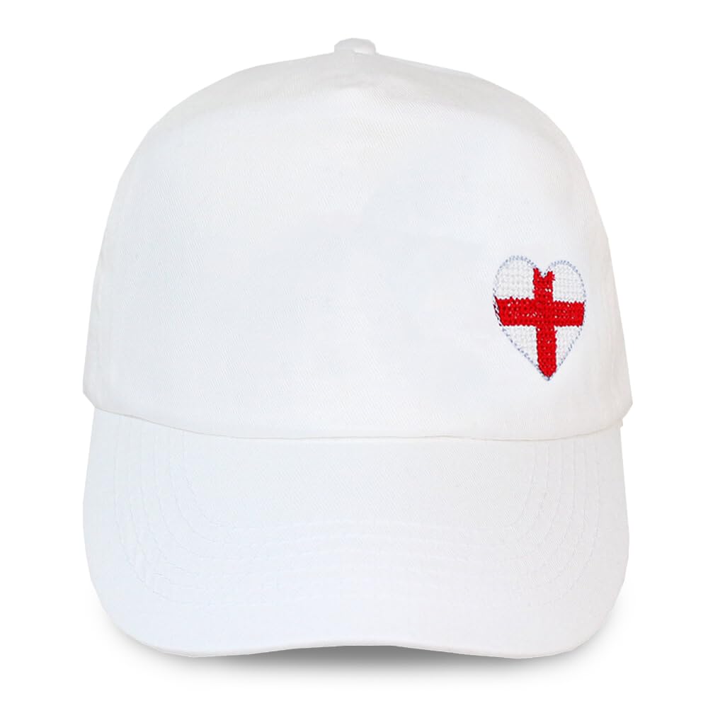 Teddyt's Women's White England Heart Flag Baseball Cap Hat