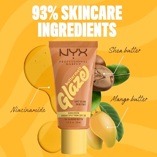 NYX PROFESSIONAL MAKEUP Buttermelt Glaze Soft Glow Skin Tint + SPF 30, Up To 12HR Wear, 04 Almond Butta - image 6