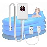 VCYEX Warmwasserbereiter Für Badewanne Faltbar Erwachsene Mit Konstanter Temperaturregelung Von 30–43 °C, Für Badewanne, Eimer, WeihnachtsWhite,8.6 * 5.8 * 2.9 Inch