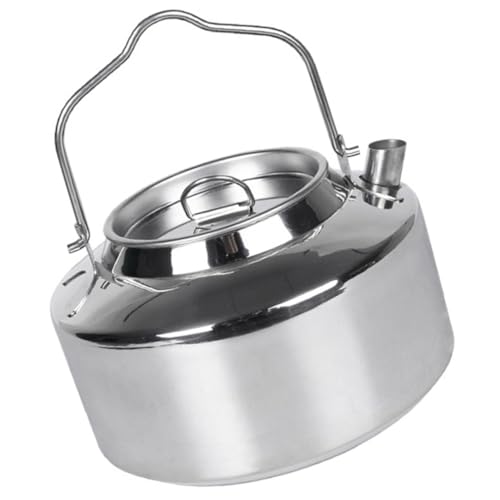 SUPVOX Large Capacity Water Kettle Stainless Steel Tea Pot for Outdoor Professional Camping Tea Kettle Locking Handle