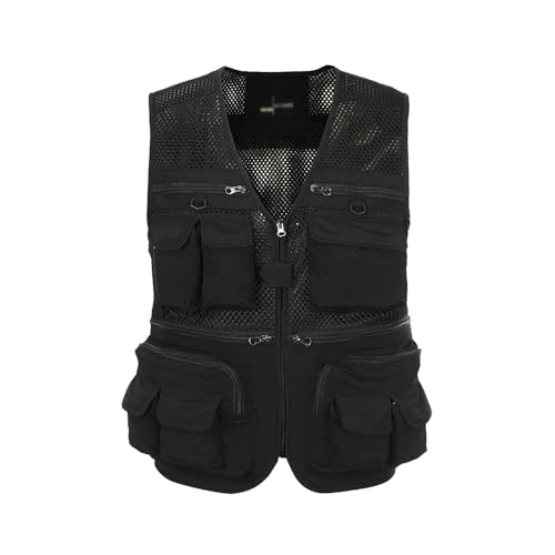 Image of Hbufnha Outdoor Fishing Hunting Vest Multi Pockets Work Cargo Jacket
