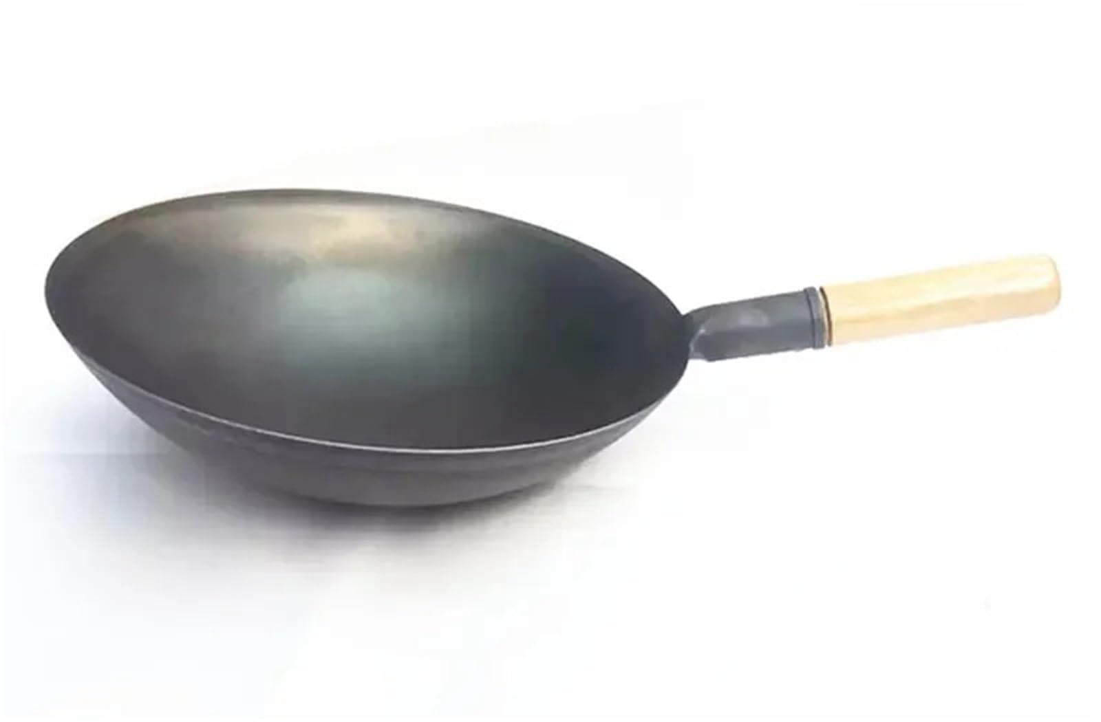 Żeliwny Wok z drewnianym uchwytem, patelnia kuchenna, garnek do gotowania, uniwersalna patelnia do gotowania restauracji (32 cm)