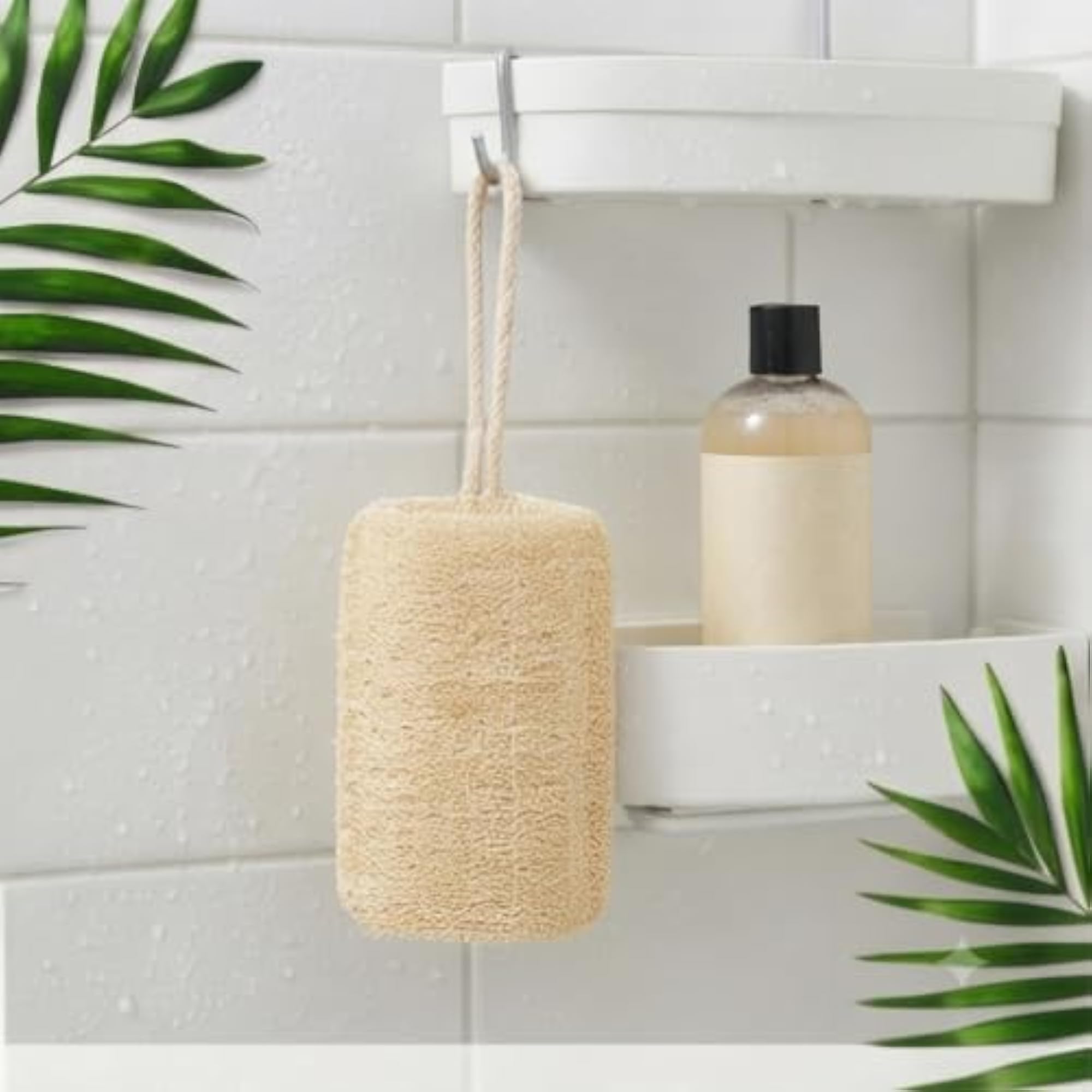 Organic Natural Loofah Body Scrubber Bath Sponge with Loop, Gift for Her