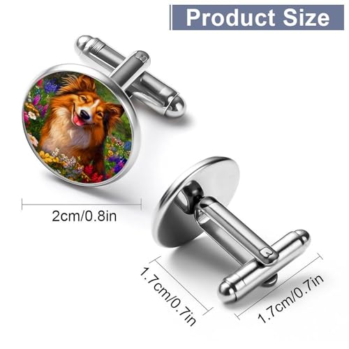 CASOWAT Mancuernillas redondas para hombre 2.0cm miniatura 3