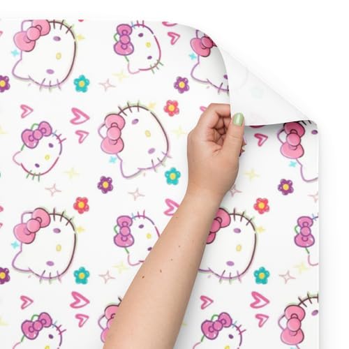 Kitty Pattern Vinyl HTV, Iron on Vinyl, Heat Resistant Transfer Sheet Provided, 3 Sheets, 12 x 12 inch, Perfect for DIY Crafters, Silhouette Cricut Cutting Machine Compatible (79E)