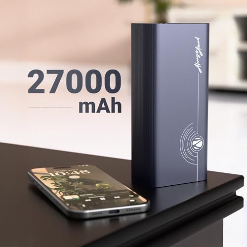 Image of ZEBRONICS 27000 mAh Power Bank, 65W Fast Charging, Outputs (2 Type C & 1 USB) PD3.0, For iPhone, Android, Laptop, Tablets, Earbuds, Flight Friendly, Metallic Body + Type C Cable (EnergiPOD 27R2, Blue)