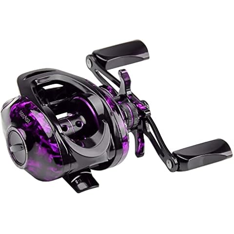 HAUT TON Baitcasting Fishing Reels,Snow Demon Beginner's Edition,Baitcaster Reel,17.64 Lbs Max Drag,7.2:1 Gear Ratio 4+1BB,Carbon Fiber Frame PU,Right Cover