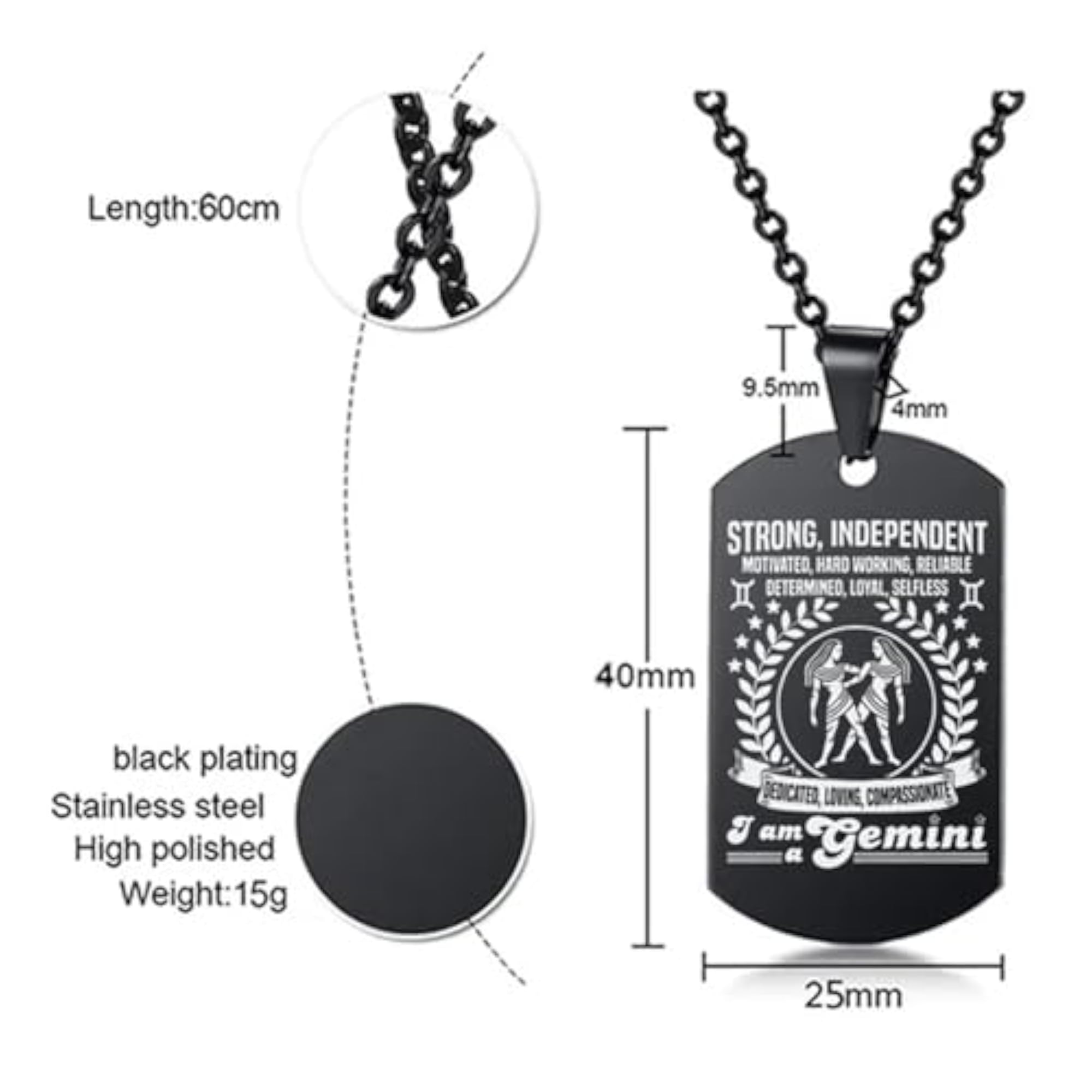 Gift Stainless Steel Zodiac Sagittarius Pendant Necklace