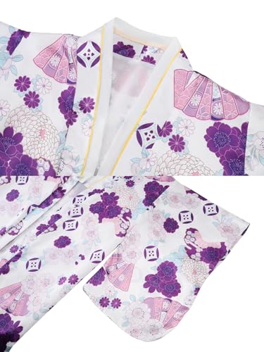 Disfraz tradicional japonés kimono para niñas miniatura 4