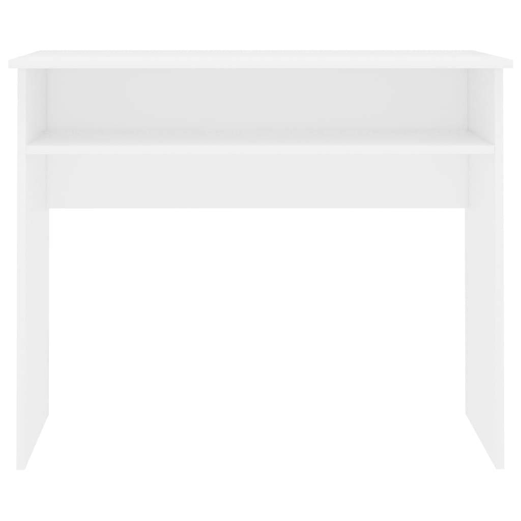 Benkeg Escritorio De Aglomerado Blanco 90X50X74 Cm con Estante De Almacenamiento, Mesa Escritorio Ordenador Escritorio Ordenador Moderno Mesa Despacho Mesa Estudio