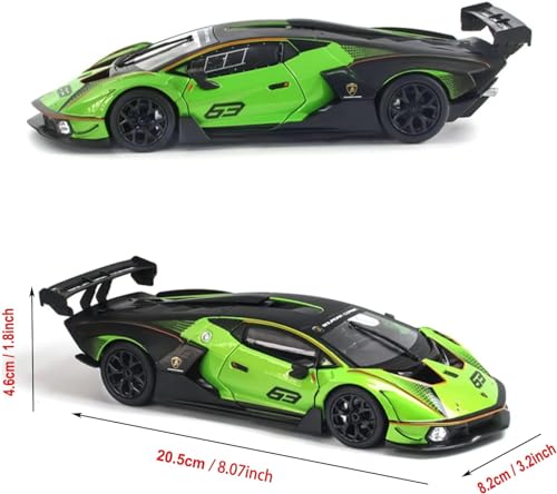 Image of DEOXY 1:24 Scale Lamborghini Essenza SCV12 Model Car Diecast Toy Cars Kids Toys with Sound and Light Door Can Be Opened Toy Vehicle for Kids Gift (Blue)