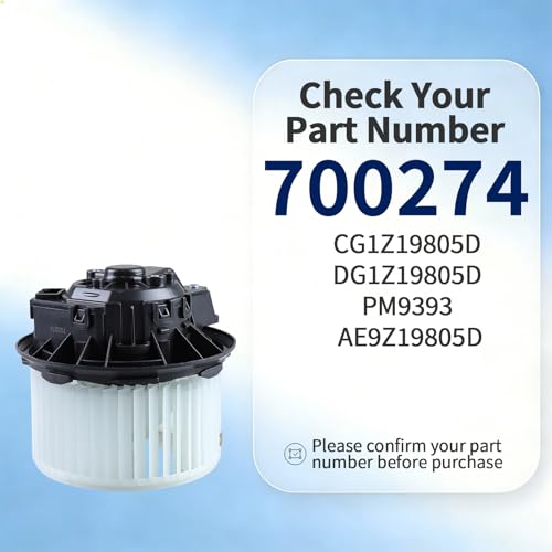 Image of HVAC Blower Motor with Fan Assembly - Compatible with Explorer 2011-2015, Flex 2010-2019, MKT 2010-2019, Police SUV 2013-2015 - AC Heater Fan - Part Number 700274 AE9Z19805D