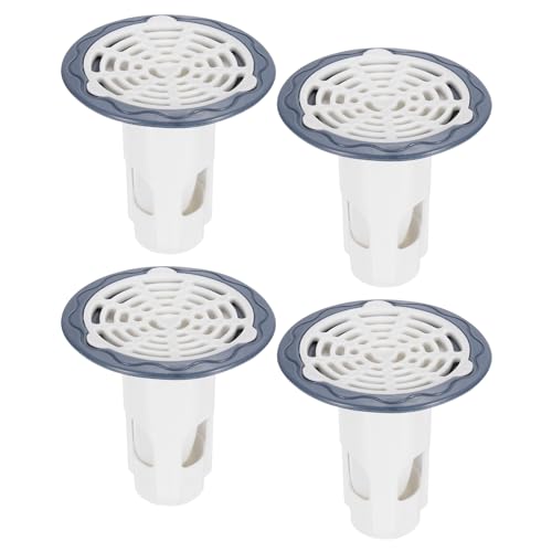 QUARKZMAN Valvola Antiriflusso Scarico Pavimento per Doccia, Valvola per Fognatura Antiodore Inserto Centrale Tappo Scarico Raccogli Capelli per Cucina Bagno Balcone, Bianco 2 Pezzi