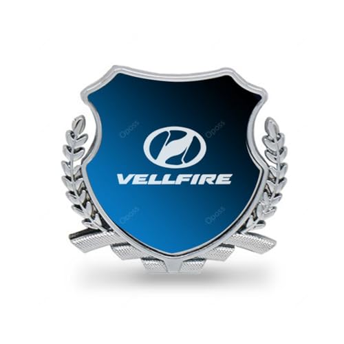 ヴェルファイア(VELLFIRE) 車用ステッカーデカール 車のロゴ装飾ステッカー 金属製エンブレム 車エンブレム ヴェルファイア 20系 30系 40系 3D エンブレム 粘着式の車のロゴ(ブルーの鏡面/1枚)
