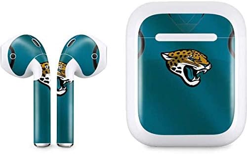 Vista 11 de Skinit Calcomanía de audio compatible con Apple AirPods, diseño oficial de los Jacksonville Jaguars de la NFL Verde azulado - JAKJAG02