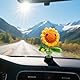 DAOOZHU Auto Deko| Wackelfiguren fürs Auto wackelblume| Armaturenbrett Dekorationen|Gestrickte Smiley Sonnenblume Tanzende Blume